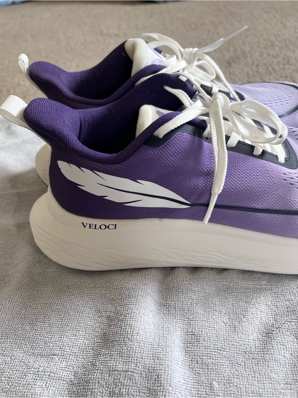 Women’s Purple and White Mesh Athletic Sneakers - Picture 5 of 7